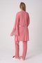 New Season Pomegranate Flower Maternity Summer Elegant Lace Detailed Design Short Sleeve Dressing Gown Pajama Set - 5