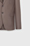 Men's Mink Wool Regular Fit Regular Cut Swallow Collar Jacket with Flap Pockets - 3