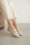 Burgos Women's Beige Buckle Casual Ballerinas