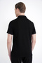 Slim Fit Stretch Cotton Zippered Polo Collar Black T-Shirt Ts 926 - 7