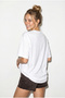 Women's White Ethnic Patterned Bead Embroidered Print Detailed Oversize T-Shirt 2128 60286123 - 5