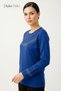 Women's Parlament Yakamoz Patterned Collar and Sleeves Embroidered, Stoned Mother Combed Cotton Blouse - 2