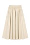 4909 Women's Elastic Waist Pleated Draped Midi Skirt Stone - 3