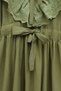 Scalloped Lined Crinkle Dress - Oil Green - 3
