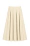 4909 Women's Elastic Waist Pleated Draped Midi Skirt Stone