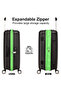 Hardcase Checked Luggage Bag 24-inch Unisex PP Luggage Trolley Expandable 4 Double Spinner Medium Travel Suitcase with TSA Lock and Safe Zippers, B0013 - 4