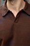 Bitter Brown Polo Collar Oversize Men's T-Shirt E7185 - 4
