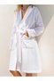 Shimmer Cotton Hooded Women's Bathrobe with Embroidered Detail - 4