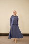 Women's Sailor Collar Ruffle Detail Suit Indigo Blue - 4