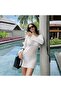 White Glitter Mini Transparent Beach Dress