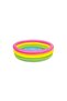 Sunset Glow Baby Pool – 3-Ring Rainbow Inflatable Toddler Splash Pool with Soft Padded Floor