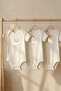 Cotton Set of 3 Moonlight Friends Printed Short Sleeve Snap Fastener Baby Bodysuit