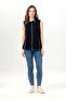 Sleeveless Aden Classic Collar Şile Fabric Summer Shirt Black Syh - 6