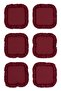 Cotton Ruffled Square Placemat Set of 6 American Service 33 cm Placemat Claret Red - 4
