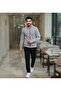 Stand Collar Zippered Thin Combed Cotton Men's Cardigan - Seasonal Two-Thread Comfortable Cut