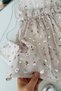 My Little One's Sequined Floral Embroidered Dress with Bag - Powder - 4