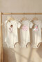 Cotton Set of 3 Princess Printed Short Sleeve Snap Fastener Baby Bodysuits