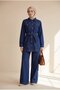 Buttoned, Belted, Pocketed Denim Double Suit - 2