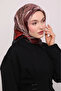 وشاح كريستال بنمط غير متماثل باللون الأسود والأحمر الداكن - 3