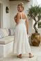 Italian Ecru Strapless Collar Lined Knitted Garnished Adjustable Strap Casual Woven Dress 125 50 - 6
