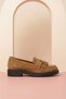 Tan Suede Genuine Leather Tasseled Women's Loafer Shoes, Real Leather Pompom Moccasins Inside and Out - 3