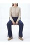 Dark Navy Blue High Waist Wide Leg Jeans - 4