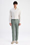 Ds Damat Relaxed Fit (Pile-Free) Green Gabardine Chino Trousers - 4
