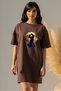 Plus Size Women Short Sleeve Crew Neck T-Shirt Dress Nightgown Comfy Cotton
