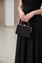 Women's Minimalist Evening Dress Clutch Bag with Silver Frame and Thin Handle in Sim Textured Silver - 2
