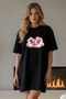 Plus Size Women Short Sleeve Crew Neck T-Shirt Dress Nightgown Comfy Cotton
