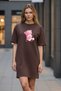 Plus Size Women Short Sleeve Crew Neck T-Shirt Dress Nightgown Comfy Cotton