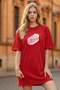 Plus Size Women Short Sleeve Crew Neck T-Shirt Dress Nightgown Comfy Cotton
