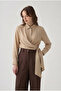 Beige-Cuff Embroidery Detailed Shirt - 2