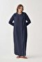 Navy Blue-Comfortable Fit Modal Robe - 2