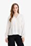 Women's Day Regular Fit V-Neck Long Sleeve Shirt G1208Ax26Sp - 3