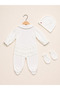 Cat Embroidered Baby Girl Jumpsuit Set (Gloves + Hat) - 2
