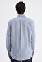 Ds Damat Comfort Navy Blue Striped Shirt - 3