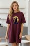 Plus Size Women Short Sleeve Crew Neck T-Shirt Dress Nightgown Comfy Cotton