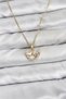 Özssa 316L Steel Chain Gold Color Heart and Bow Model Zircon Stone Women's Necklace