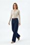 Dark Navy Blue High Waist Wide Leg Jeans - 2