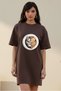 Plus Size Women Short Sleeve Crew Neck T-Shirt Dress Nightgown Comfy Cotton
