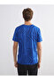 Xside Active Blue Crew Neck Short Sleeve Barcelona Printed Men's T-Shirt - 4