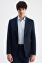 Ds Damat Regular Fit Navy Blue Dobby Fabric Jacket - 7