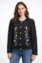 Openwork Detailed Floral Embroidered Buttoned Cardigan