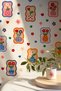 Colorful Floral Vase Wall Sticker Set – 68 Pieces, 9 Models, Children's Room & Living Room Decoration