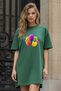 Plus Size Women Short Sleeve Crew Neck T-Shirt Dress Nightgown Comfy Cotton