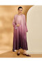 Women Purple Ombre Open Front Abaya - 3