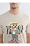 Giyçık Storeden Gray Crew Neck Teddy Printed Men's Shorts Pajama Set - 3