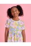 Girls White Floral Printed Dress - 2