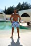 Quick-Drying Patterned Men's Swim Shorts with Pockets-26101 - 6